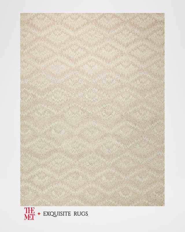 Bargello Hand-Tufted Beige Rug, 9' x 12'